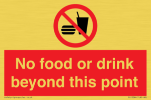 No food or drink beyond this point
